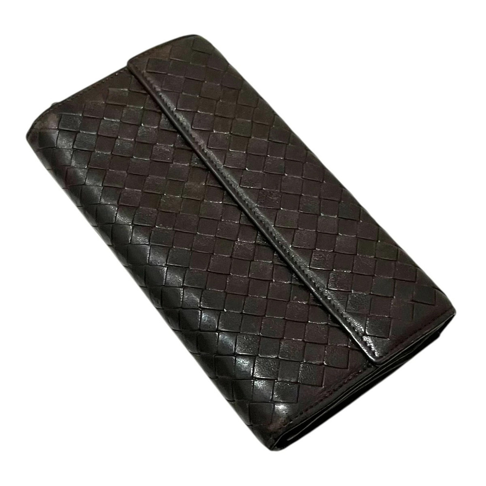 Bottega Veneta Intrecciato Long Wallet Brown